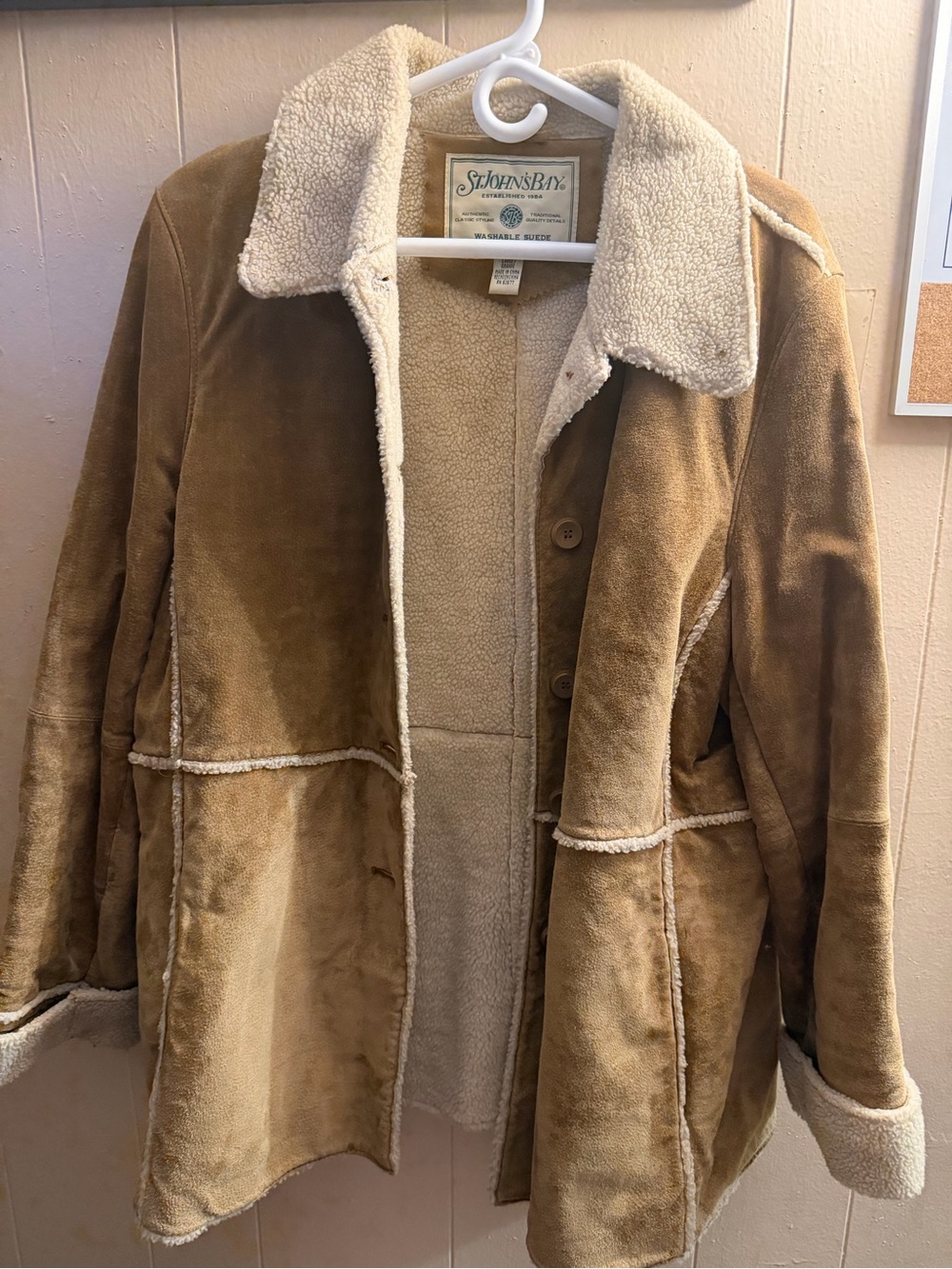 St. John's Bay Tan Suede Jacket.  Size Large